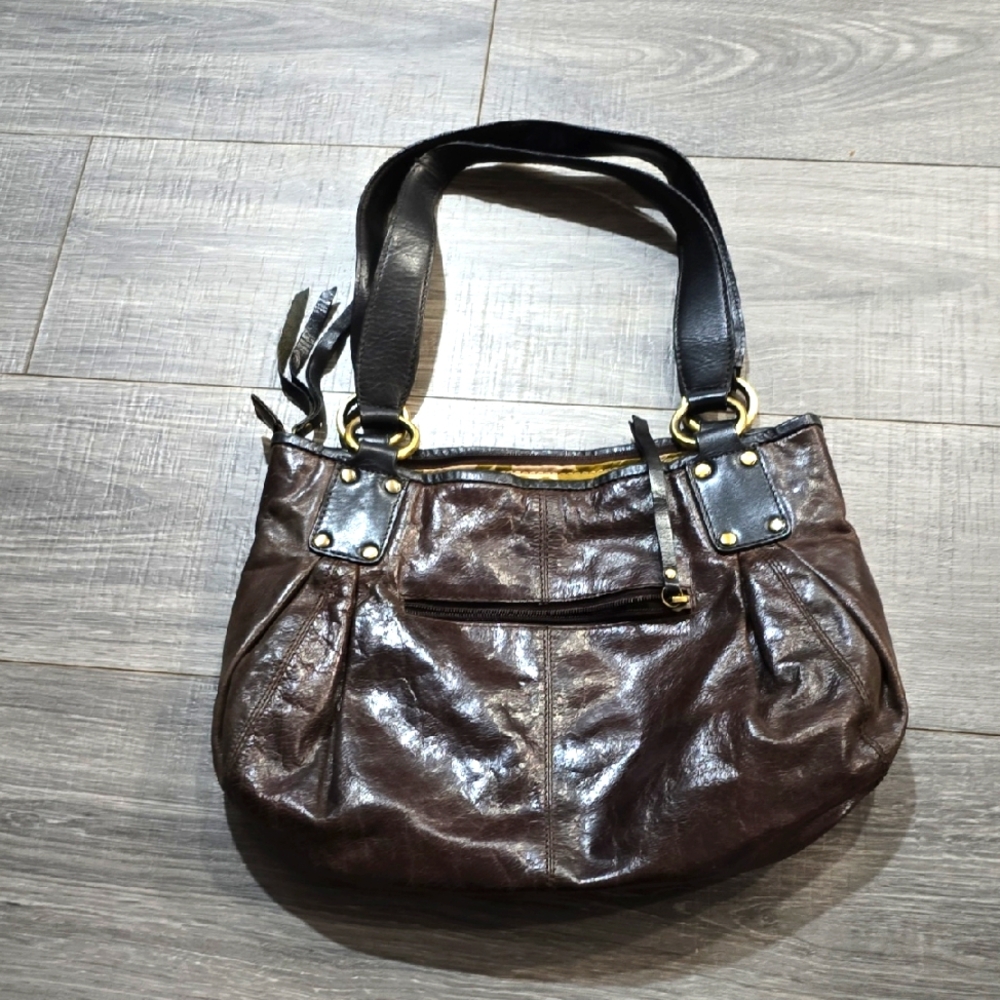 Chic Brown Leather Shoulder Bag